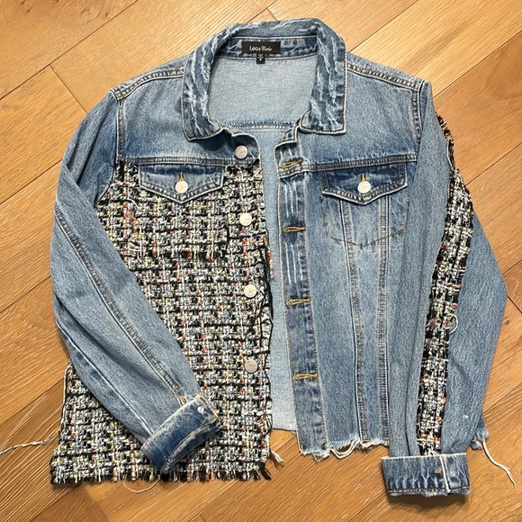 Lea & Viola Jackets & Blazers - Embroidered patch jean jacket